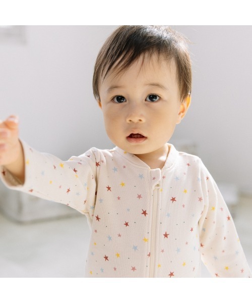 ベビー服 ロンパース 「FirstCloset×mioさん」 長袖ファスナーオール