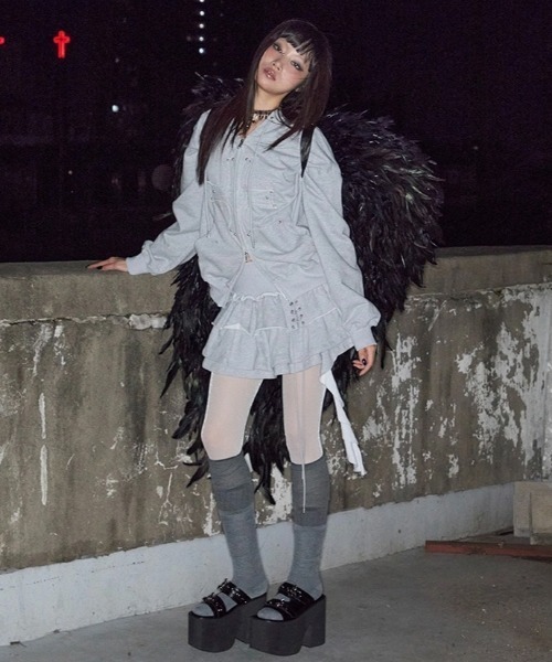 NOT KNOWING パーカー 「NOT KNOWING」Gothic Cross Hood Zip Up