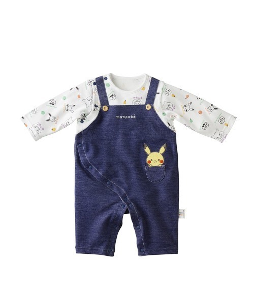 ベビー服 ロンパース monpoke モンポケ サロペット風ロンパース