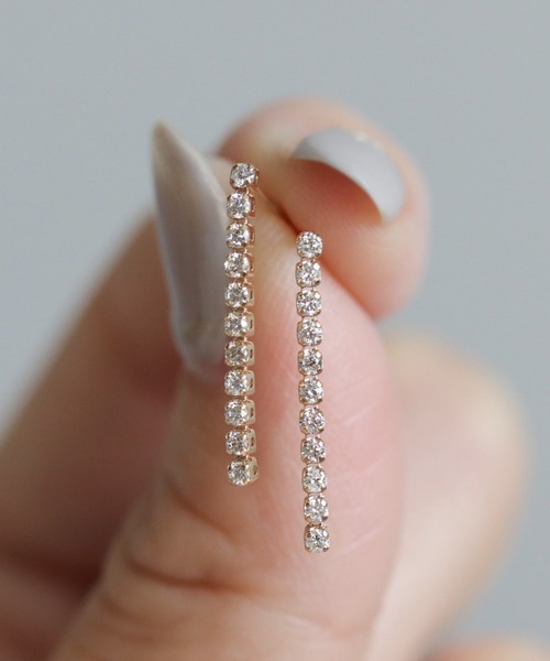 cui-cui（キュイキュイ） ピアス ダイヤモンド ロング テニス ピアス
