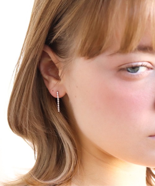 cui-cui（キュイキュイ） ピアス ダイヤモンド ロング テニス ピアス