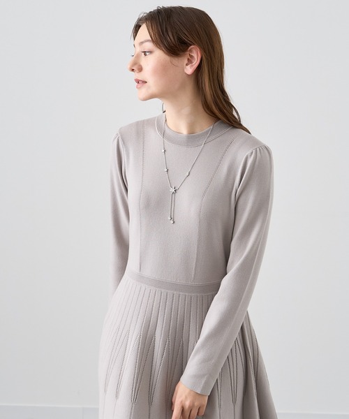 ANAYI（アナイ） ニットワンピース 38 グレイッシュベージュ