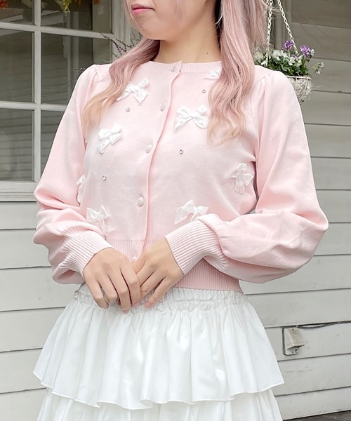 「abc une face」 カーディガン FREE ピンク レディース_画像6