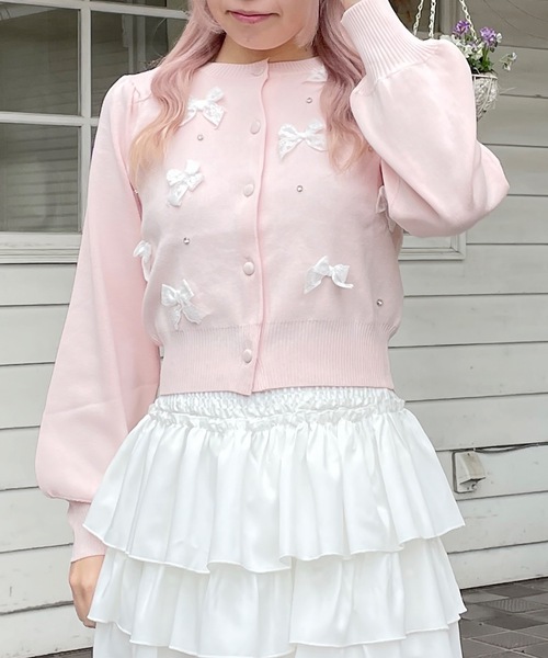 「abc une face」 カーディガン FREE ピンク レディース_画像7