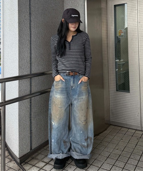 ジーンズ 汚れ加工ダメージデニム メンズ レディース : ZOZOTOWN Yahoo