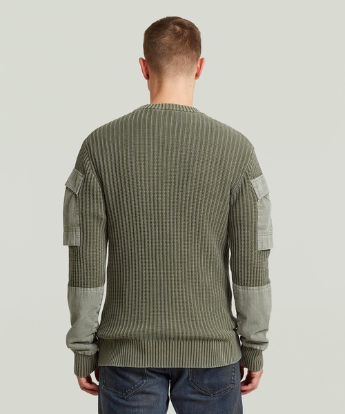 G-STAR RAW セーター ニット Woven Mix Washed Knit Pullover/異素材