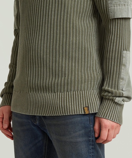 G-STAR RAW セーター ニット Woven Mix Washed Knit Pullover/異素材