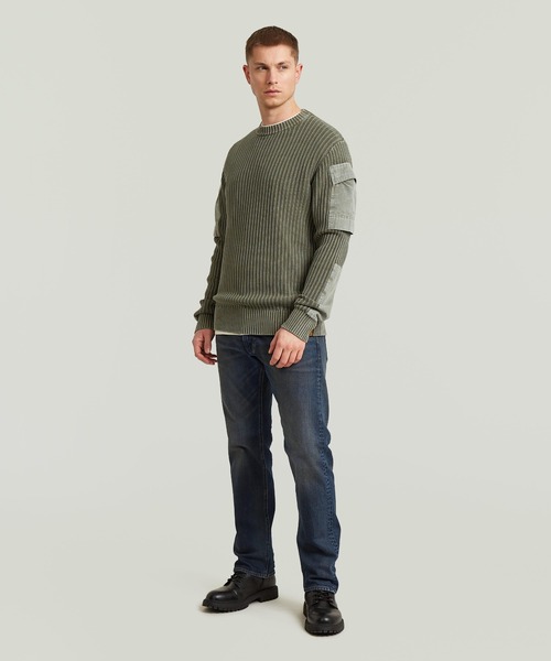 G-STAR RAW セーター ニット Woven Mix Washed Knit Pullover/異素材