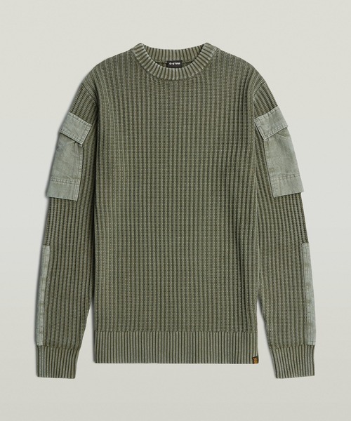 G-STAR RAW セーター ニット Woven Mix Washed Knit Pullover/異素材