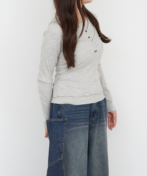 Ray Cassin（レイカズン） tシャツ ヘンリーレイヤードカシュクール