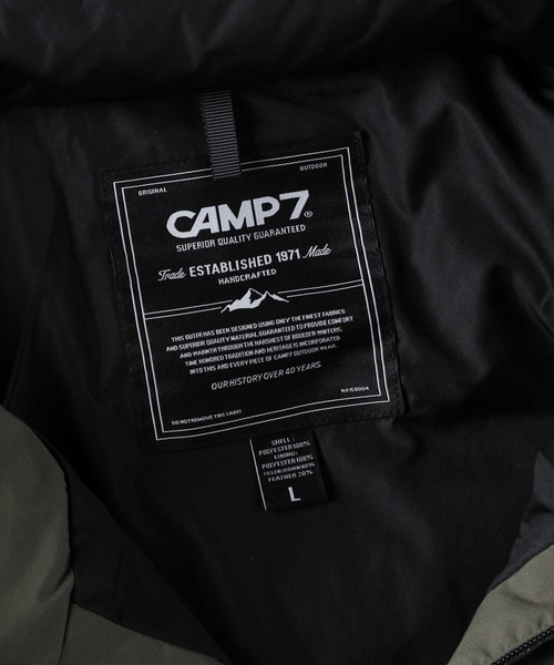 CAMP7 キャンプセブン 肉厚ダウンジャケット ブラック ロゴ付き L CAMP7(キャンプ7)【メンズ】【マストBUY】ダウンミックス防風