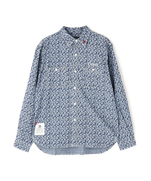 AVIREX（アヴィレックス） シャツ FLORAL PATTERN DENIM WORK L/S