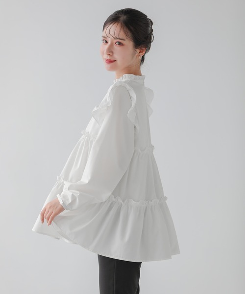 「Fit more」 長袖ブラウス FREE ホワイト レディース_画像2