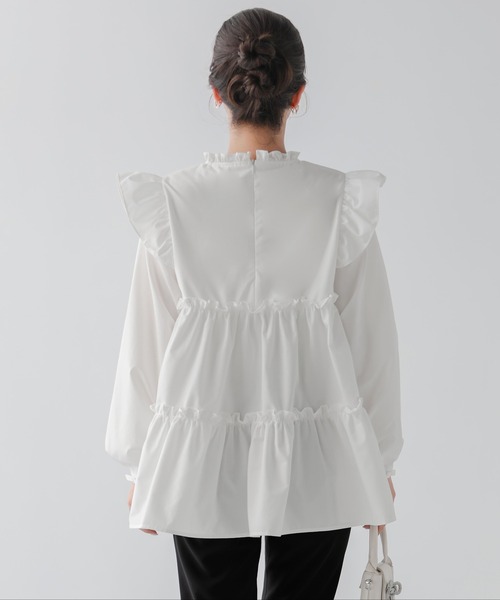 「Fit more」 長袖ブラウス FREE ホワイト レディース_画像4