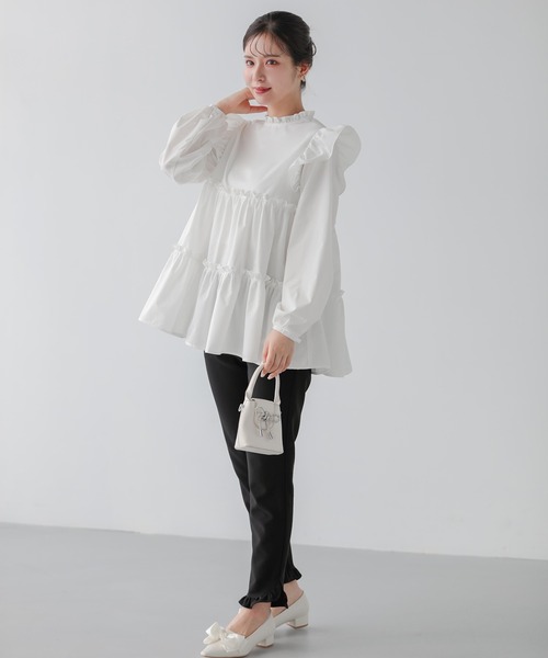 「Fit more」 長袖ブラウス FREE ホワイト レディース_画像5