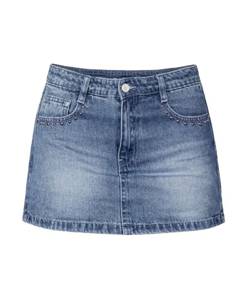 CeLess デニムスカート Denim Studded Mini Skirt Pants / デニム