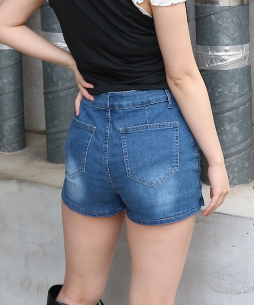 CeLess デニムスカート Denim Studded Mini Skirt Pants / デニム