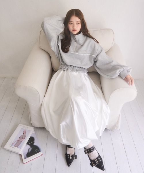 「mellowneon」 スウェットカットソー FREE グレー レディース_画像2