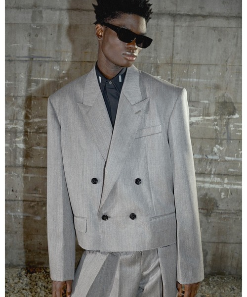 ジャケット テーラードジャケット WOOL GABARDINE CUT-OFF SPENCER JACKET メンズの画像