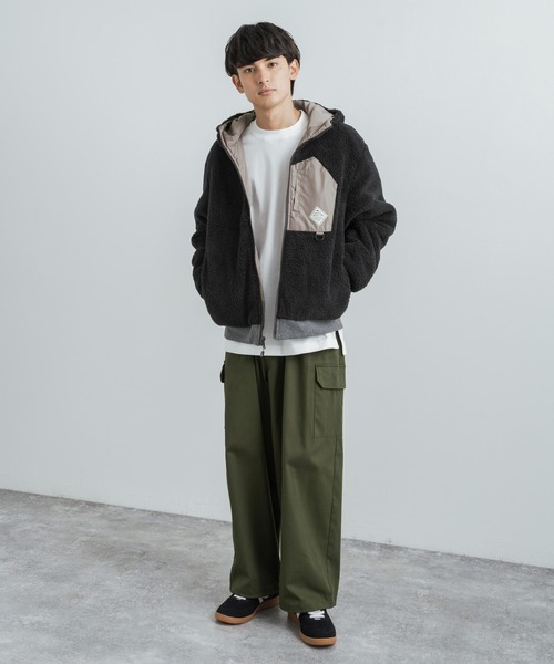「KRIFF MAYER」 ジップアップパーカー L ブラウン メンズ_画像3