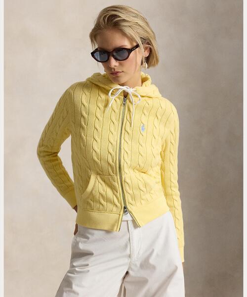 RALPH LAUREN SPORT ケーブルニット パーカー M レディース POLO RALPH LAUREN（ポロ・ラルフローレン） パーカー ケーブルニット