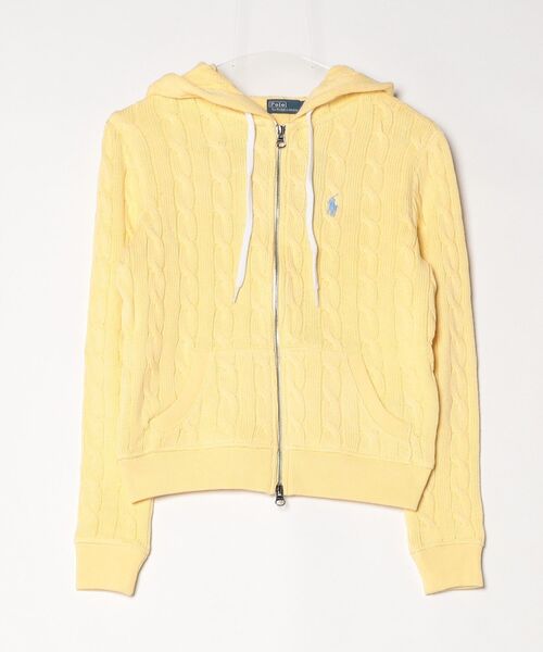 美品⭐︎ラルフローレン　コットンケーブルニット　 パーカー　白 POLO RALPH LAUREN（ポロ・ラルフローレン） パーカー ケーブルニット