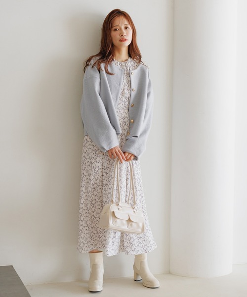 「mysty woman」 長袖ワンピース FREE アイボリー レディース_画像8