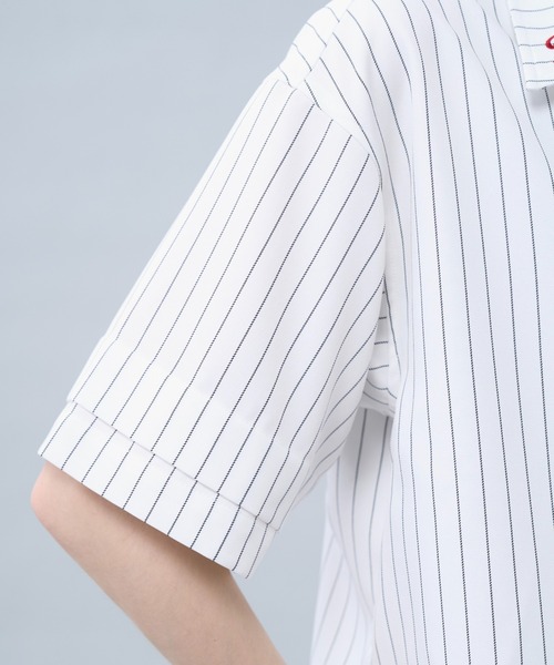 BENUA シャツ 半袖 Striped short sleeve shirt 一 ストライプ半袖
