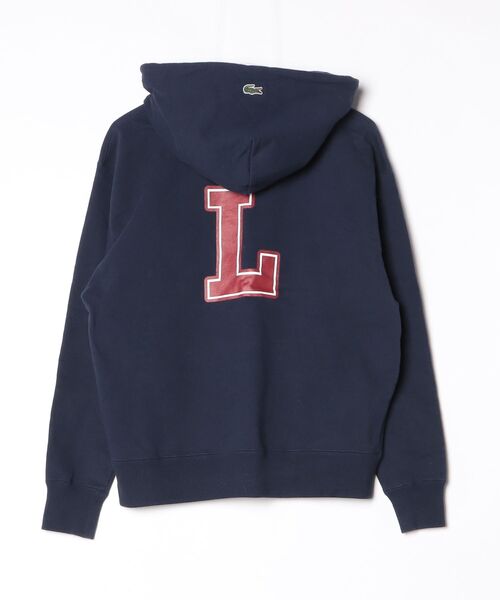 「LACOSTE」 プルオーバーパーカー 36 ネイビー メンズ_画像2
