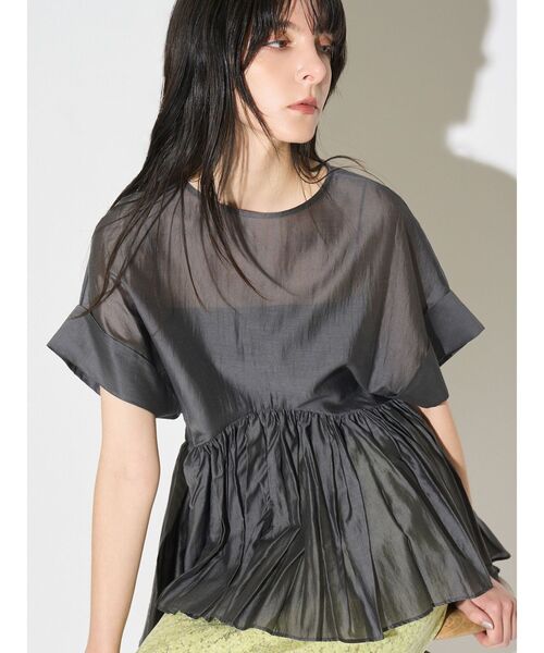 ELENDEEK（エレンディーク） ブラウス シャツ ROLL UP PEPLUM BL