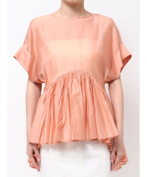 Liten Soufflé Peplum BL ブラウス ELENDEEK（エレンディーク） ブラウス シャツ 半袖 ROLL UP PEPLUM BL