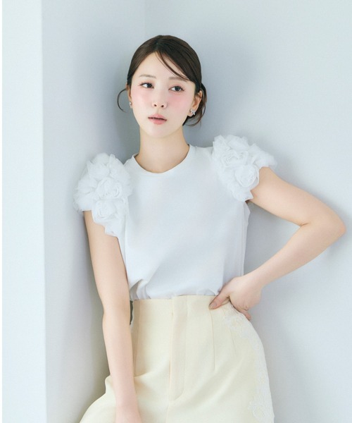 CELFORD（セルフォード） tシャツ 「洗える」チュールスリーブカット