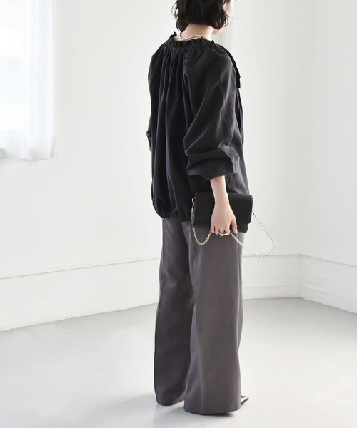 「quaranciel」 スラックス 36 チャコールグレー レディース_画像4