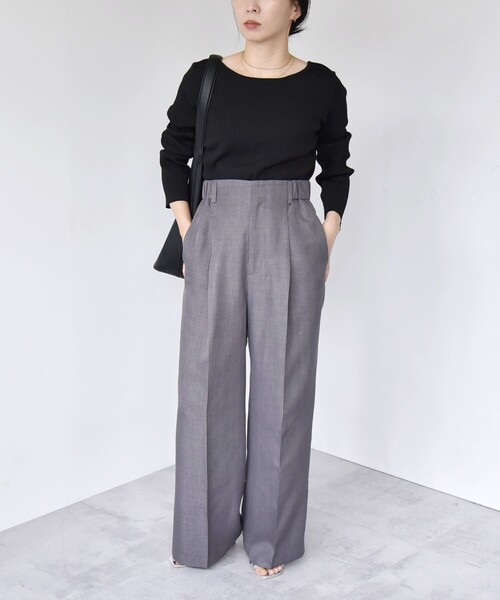 「quaranciel」 スラックス 36 チャコールグレー レディース_画像8