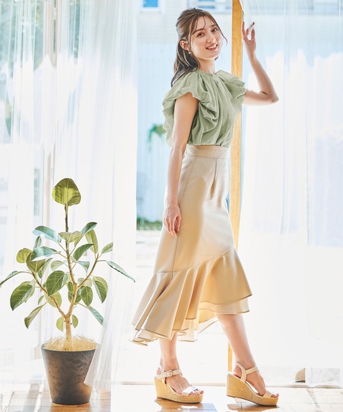 「NOELA」 スカート M ベージュ レディース_画像9
