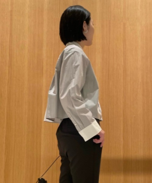 「Mila Owen」 長袖シャツ 1 グレー レディース_画像7