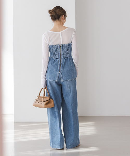 「SERGE de bleu」 ベアトップ 38 ブルー レディース_画像6