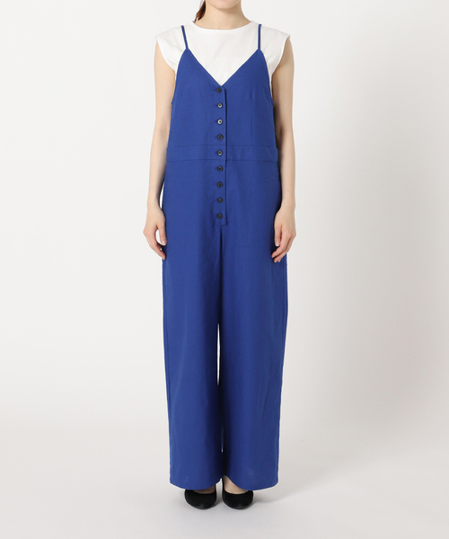 JOURNAL STANDARD relume ボタン付きブルーサロペット JOURNAL STANDARD relume（ジャーナルスタンダード レリューム