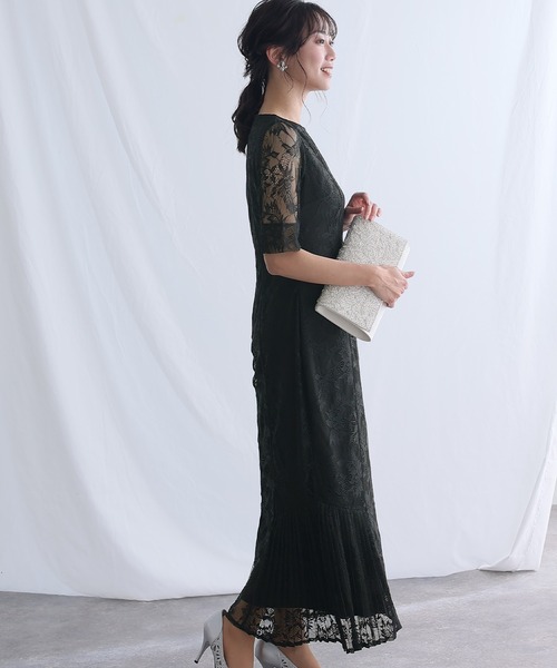 「PourVous」 半袖ワンピース M ブラック レディース_画像3
