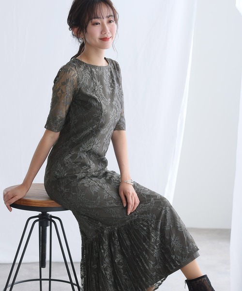 「PourVous」 半袖ワンピース M ブラック レディース_画像7