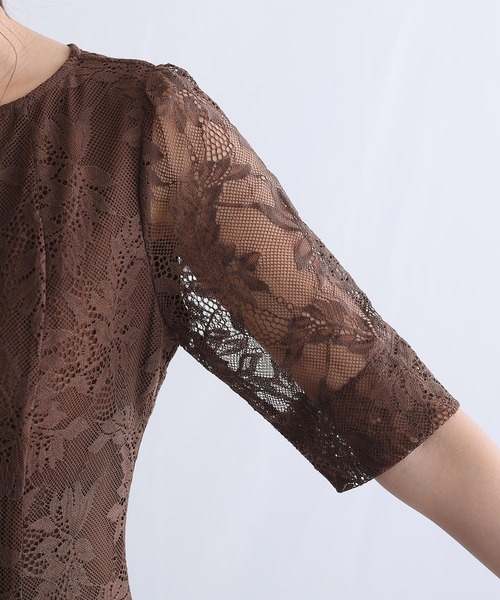 「PourVous」 半袖ワンピース M ブラック レディース_画像9