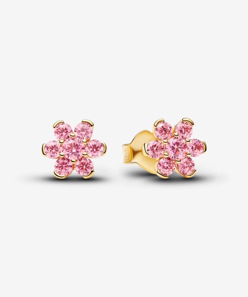 PANDORA（パンドラ） ピアス スパークリング ピンク フラワー ゴールド