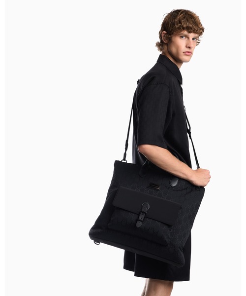 美品✨エンポリオアルマーニ 2WAY ショルダートートバッグ モノグラム ポーチ EMPORIO ARMANI トートバッグ 大きめ 「エンポリオ アルマーニ