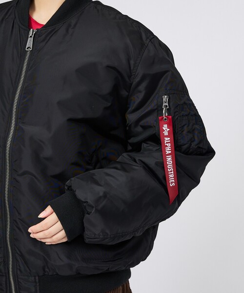 【美品】アルファインダストリーズブルゾン ジャケット　薄手　MA-1 黒 タグ付 Alpha Industries（アルファ・インダストリーズ） ブルゾン アウター