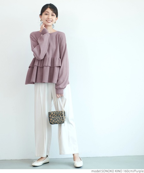 coca ニット 裾フリルフレアニットトップス : ZOZOTOWN Yahoo!店