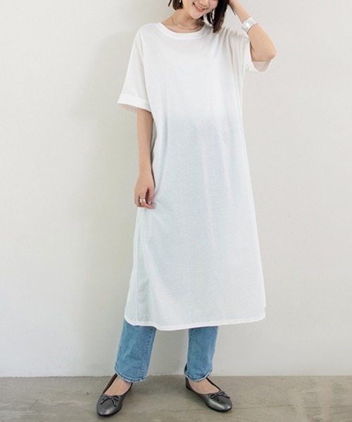 ブラック カットソーロングワンピース 半袖 ブラック カットソーロングワンピース 半袖