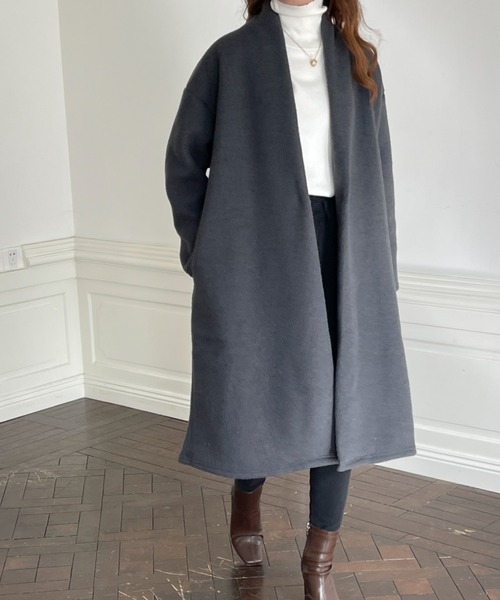 emi+ レディース オーバーサイズ 裏ボアノーカラーコート : ZOZOTOWN