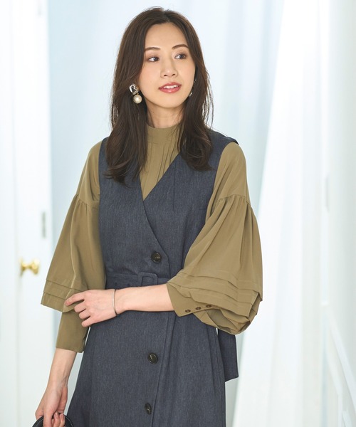 RUIRUE BOUTIQUE ワンピース マルチwaySTYLE タックブラウス＆プリーツ 
