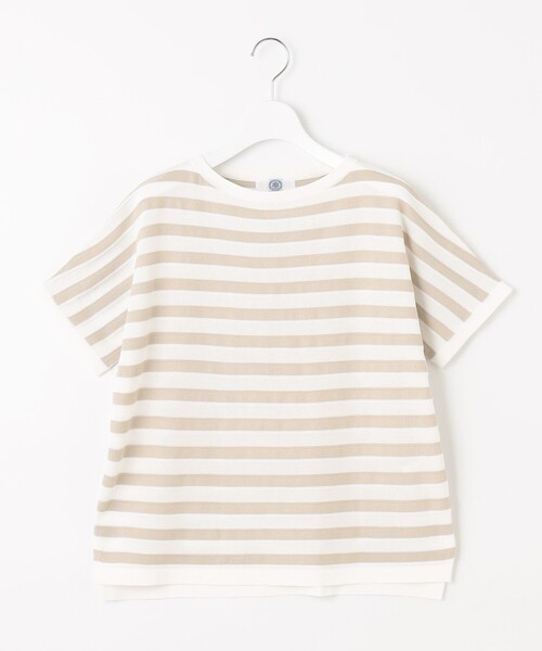 ニット セーター 「洗える・抗菌防臭」Pattern シャドーボーダー ニット Tシャツ レディース 洗える・抗菌防臭】Pattern シャドーボーダー ニット Tシャツ
