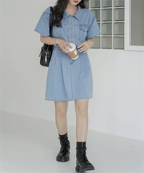 送料関税込♪ Jeans/ノースリーブデニムミニワンピース ノースリーブデニムミニワンピース | Lino moon
